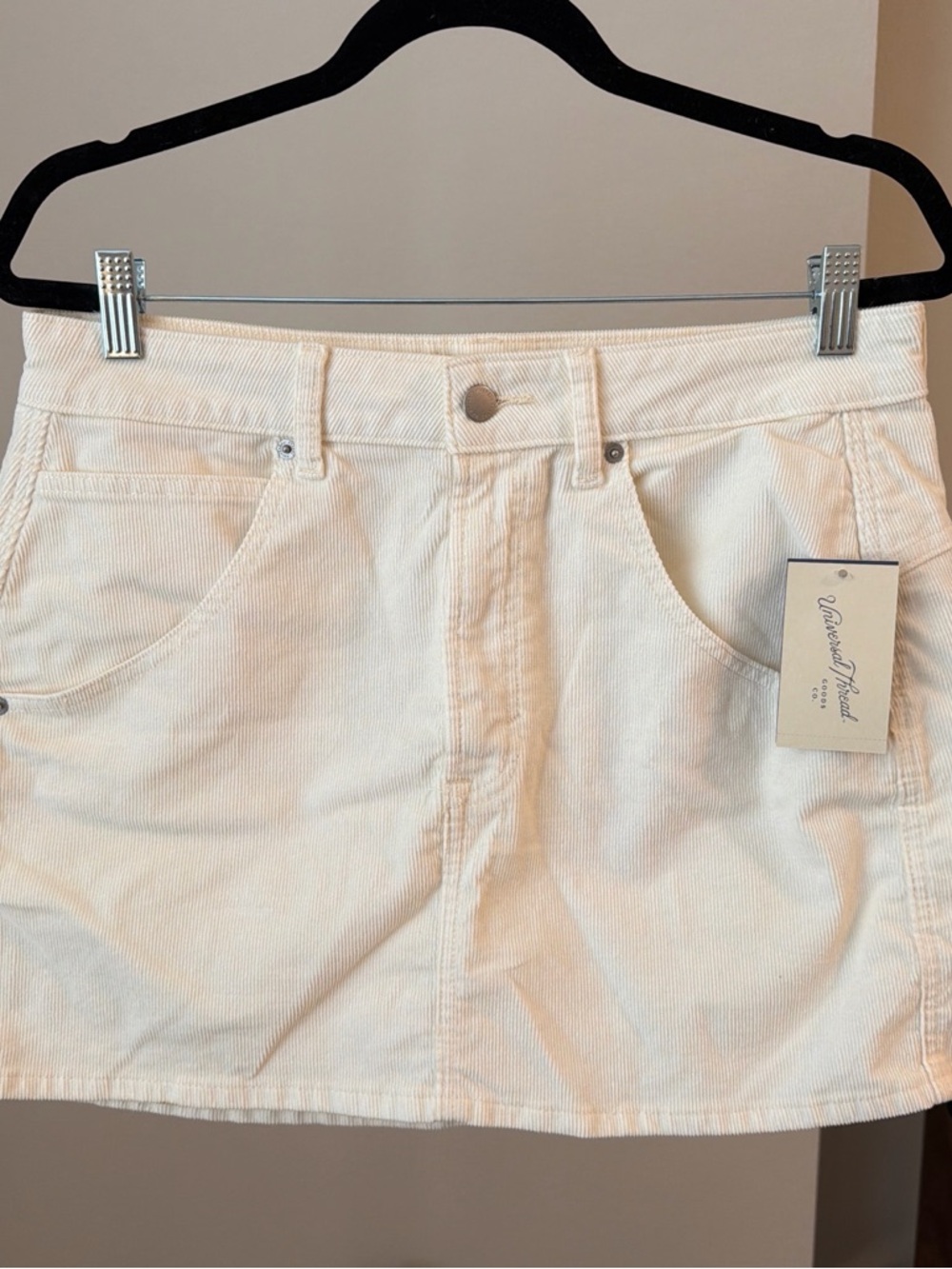 Universal Thread Cream Corduroy Mini Skirt